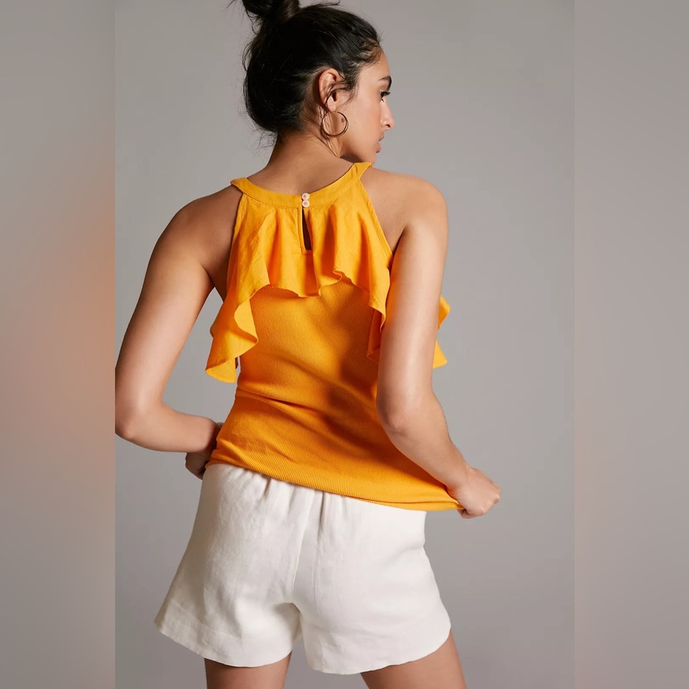 Maeve Ruffled Rib Halter Tank - Picture 2 of 8